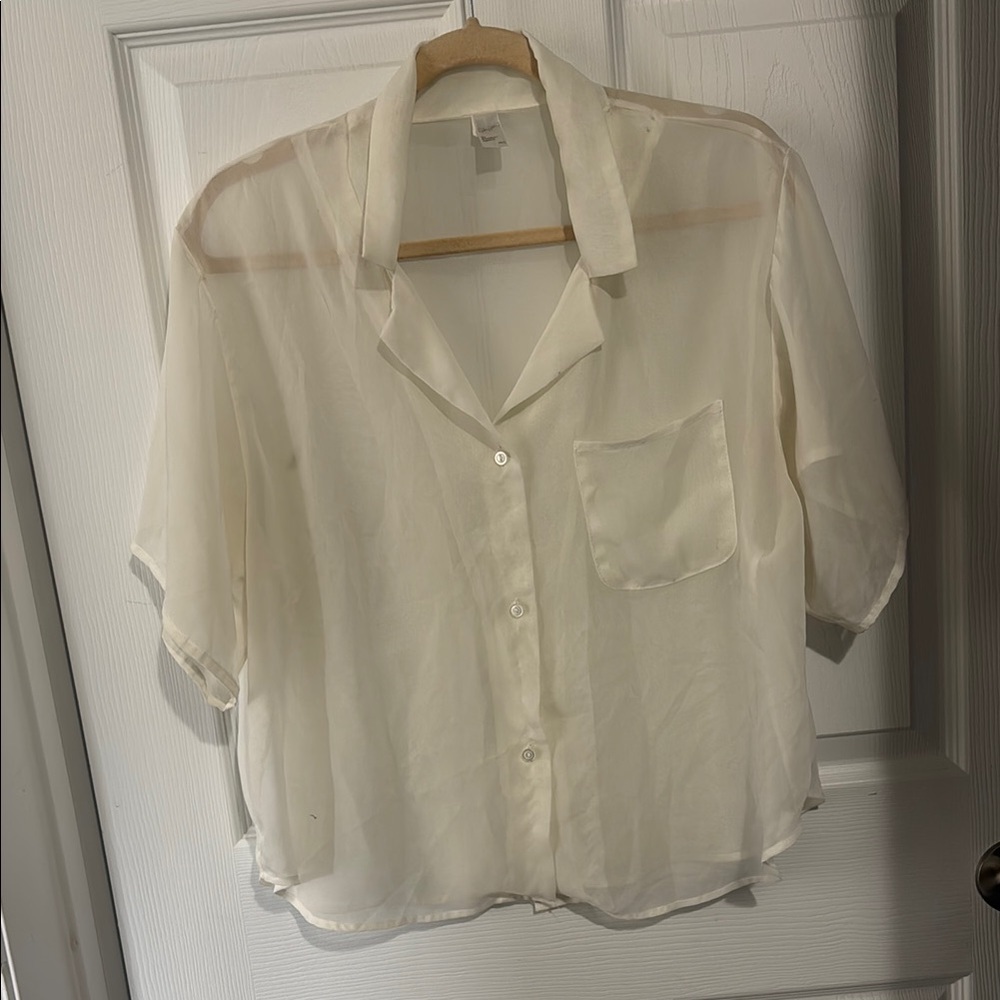 American Apparel Sheer White Blouse